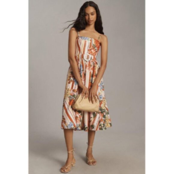 Brand New Maeve Strapless Belted A-Line Midi Dress - Picture 1 of 13
